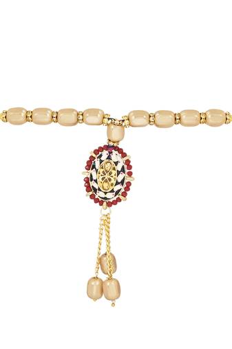 rakshabhandhan special designer pearl hanging lumba rakhi for bhabhi/sister (r117m-l)