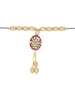 rakshabhandhan special designer pearl hanging lumba rakhi for bhabhi/sister