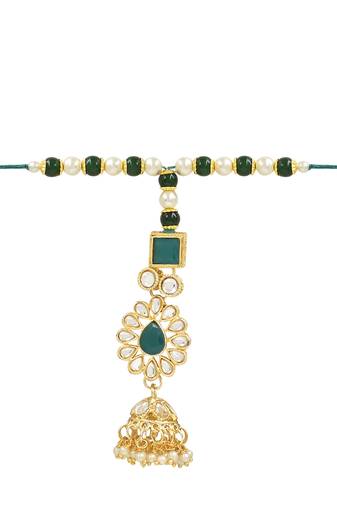 rakshabhandhan special designer pearl hanging lumba bracelet rakhi for bhabhi/sister (r118g-l)