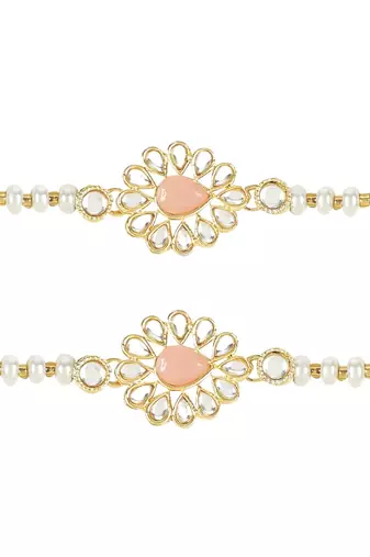rakshabhandhan special kundan stone rakhi with roli chawal for bhaiya/brother/mens