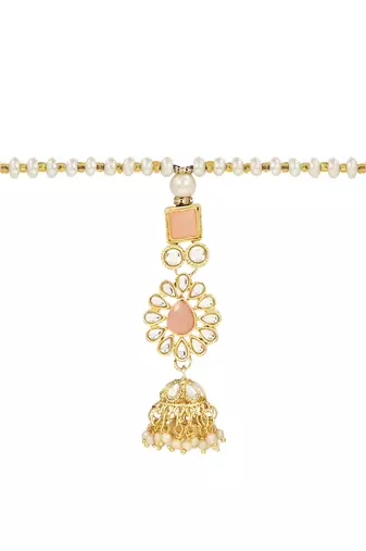 rakshabhandhan special designer pearl hanging lumba bracelet rakhi for bhabhi/sister (r118pe-l)