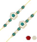 rakshabhandhan special kundan stone rakhi with roli chawal for bhaiya/brother/mens 