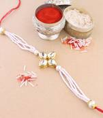 rakshabhandhan special kundan stone rakhi with roli chawal for bhaiya/brother/mens 