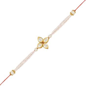 rakshabhandhan special kundan stone rakhi with roli chawal for bhaiya/brother/mens  3