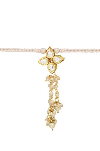 rakshabhandhan special designer pearl hanging lumba bracelet rakhi for bhabhi/sister (r120w-l)