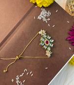 rakshabhandhan special kundan bhaiya bhabhi pearl hanging lumba bracelet rakhi combo set with roli chawal