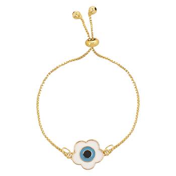rakshabhandhan special floral shape enamel evil eye bhaiya bhabhi lumba bracelet rakhi combo set with 3