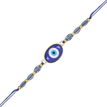 rakshabhandhan special designer enamel evil eye bhaiya bhabhi lumba bracelet rakhi combo set with roli chawal 2