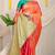 ORANGE BANARASI SILK SAREE WITH WEAVING WORK 
