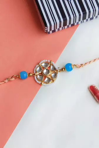Floral Kundan Rakhi