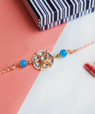 Floral Kundan Rakhi 3
