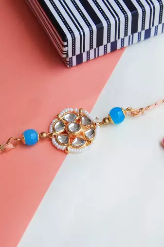 Floral Kundan Rakhi