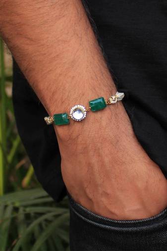 Green Stone Rakhi