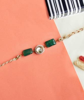 Green Stone Rakhi 2