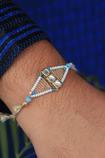 Kundan Encased Rakhi