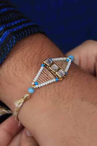 Kundan Encased Rakhi