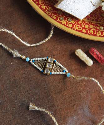 Kundan Encased Rakhi 3