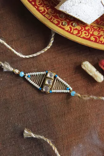 Kundan Encased Rakhi
