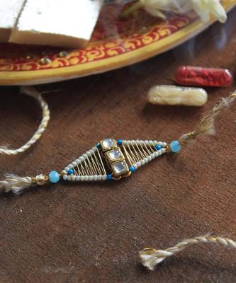 Kundan Encased Rakhi 4