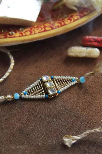 Kundan Encased Rakhi