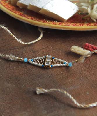 Kundan Encased Rakhi 5