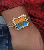 Sunset Painting With Metal Frame Rakhi