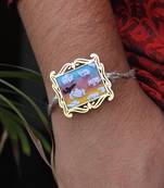 Sky Painting With Metal Frame Rakhi