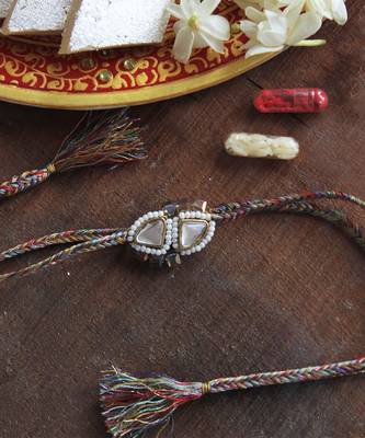 Trillion Kundan And Bead Rakhi 3