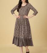 Grey Colour Designer Kurti For Ethnic Girlish Looks