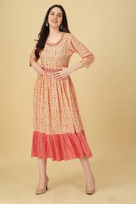 Peach Colour Designer Kurti For Ethnic Girlish Looks 1