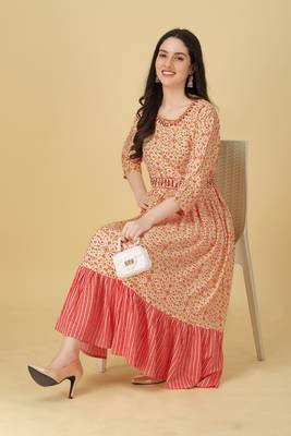 Peach Colour Designer Kurti For Ethnic Girlish Looks 3
