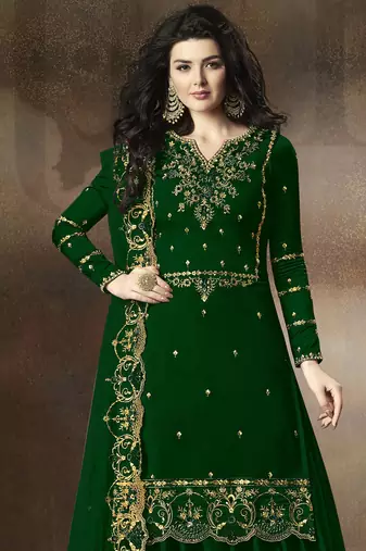 FASHION KREZA WOMEN'S RANGOLI SILK EMBROIDERY WORK SALWAR SUIT WITH DUPATTA SET SEMI STITCHED