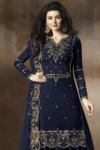 FASHION KREZA WOMEN'S RANGOLI SILK EMBROIDERY WORK SALWAR SUIT WITH DUPATTA SET SEMI STITCHED