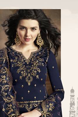 FASHION KREZA WOMEN'S RANGOLI SILK EMBROIDERY WORK SALWAR SUIT WITH DUPATTA SET SEMI STITCHED 3