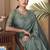 Grey Silk Sequins Work Party Wear Sarees