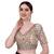 Bieth Women Floral Round Neck Zari Diamond Work Stitched Blouse (38+5InchMargin)