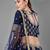Glamorous Navy blue Zari and Sequins embroidered Dola silk semi stitched lehenga choli for wedding