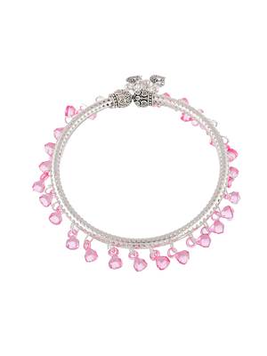 Pink beads drop kada anklet 4