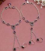 Traditional anklet with attached double toe rings