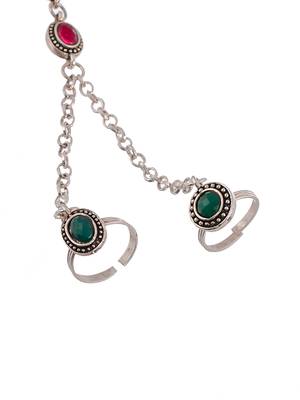 Traditional anklet with attached double toe rings 3
