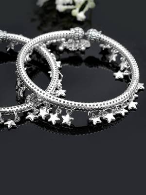 Star charm silver plated kada anklet 1