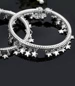 Star charm silver plated kada anklet