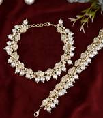 Gold plated kundan traditional ethnic payal for women