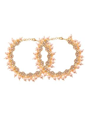 Gold plated kundan traditional ethnic payal for women 4