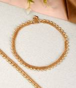 Gold plated heart shape traditional ethnic anklet