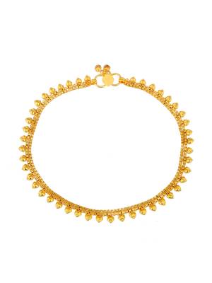 Gold plated heart shape traditional ethnic anklet 3