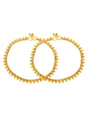 Gold plated heart shape traditional ethnic anklet 4