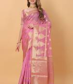 Most Demanding Soft Organja Silk With Rich Golden Zari Pallu & Border