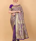 Charming soft kanjivaram silk blend with rich golden zari pallu and border