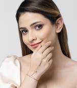 Sasha gold-plated cubic zirconia ring bracelet